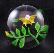 A Baccarat purple and yellow pansy and bud paperweight, c.1850, star cut foot, 2.6in.