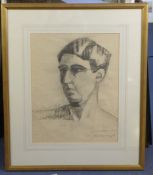 Blanche Lazzell (1924-)charcoal,Head study of Andre,signed,20 x 16in.