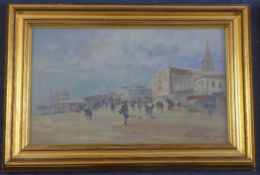 Italian Schooloil on wooden panel,Riva Degli Schiavoni, Venice,signed,10 x 17in.