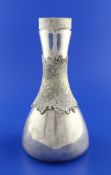 A stylish early 1970`s silver carafe and stopper by George Grant MacDonald, of mallet form, with