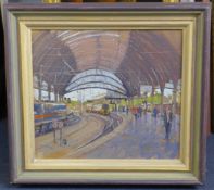 Ian Cryer ROI (b.1959)oil on board,York Station,signed,16 x 18in.
