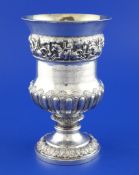 A 19th century Indian silver presentation pedestal vase by George Gordon & Co, Madras (1821-1845),