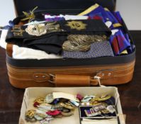 A large collection of Masonic regalia, including silver gilt and enamelled jewels and medals,