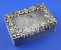 A William IV engine turned silver table snuff box with masonic related inscription, of rectangular