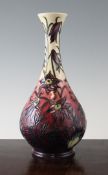 A Moorcroft Pasque bottle vase, c.2002, impressed marks, 12.5in.