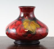 A Moorcroft flambe Leaf and Berry vase, c.1950, W Moorcroft script mark and impressed marks, 5.