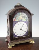 A Regency Chinese market bracket clock, with brass mounted hardwood case and enamelled dial