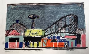 Edwin La Dell (1914-1970)colour lithograph,`Coney Island`, artist`s proof, signed and inscribed `