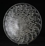 A Lalique Roscoff pattern dish, post war, engraved mark Lalique France, 14in.