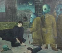 Jack Sassoon (20th C.)oil on canvas,`Death of the Young Men`,initialled and dated 1938,25 x 30in.