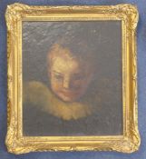 19th century Continental Schooloil on board,Study of a child`s head,13 x 11in.