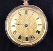 A late 19th/early 20th century American 10ct gold keywind lever fob watch by the American Watch Co.