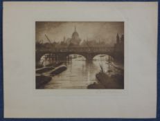 Christopher Richard Wynne Nevinson (1889-1946)heliogravure,The Thames at Waterloo Bridge,signed in