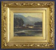Charles Henry Passey (fl.1870-1894)oil on millboard,`Near Derwentwater`,signed and inscribed verso,