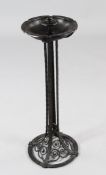 In the Manner of Edgar Brandt. A wrought iron circular smoker`s companion, the ashtray top with