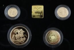 A cased Royal Mint limited edition 1997 Gold Proof Four Coin Sovereign Collection, with