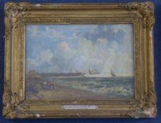 After John Constableoil on canvas,Coastal landscape,10 x 14in.