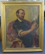 Italian Schooloil on canvas,Portrait of St Ignatius,34 x 27in.