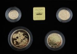 A cased Royal Mint limited edition 1999 Gold Proof Four Coin Collection, with certificate, no.0203/
