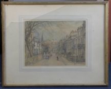 William Sidney Causer (1876-1958)watercolour,`Newton Road, Jan `48`,signed,11 x 15in.