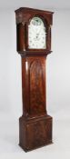 Joseph Furnas, Sunderland. A Regency mahogany eight day longcase clock, the 13 inch arched painted