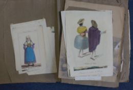 19th century English Schoolalbum of drawings, watercolours and prints,Assorted topographical views,