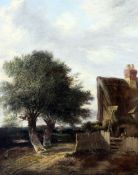 Attributed to John Crome (1768-1821)oil on wooden panel,`The Willows`,Agnews label verso,10 x 8in.