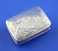 A William IV masonic related silver rectangular vinaigrette by Nathaniel Mills, engraved with the