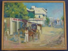 Cyril Courtoil on canvas board,`Udaipur-Rajasthan`,signed and dated `78,17.5 x 23in.