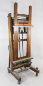 An early 20th century Winsor & Newton mahogany studio easel, formerly the property of Sir Robin