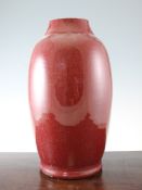 A large Chinese sang de boeuf glazed ovoid vase, 19th century, 45.5cm., neck reduced in height
