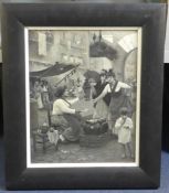 H. Feversoil on canvas board,Street scene at a festival,signed and dated Napoli `90,17 x 13.5in.