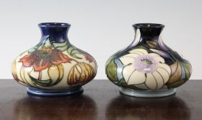 Two Moorcroft vases: Sophie Christina and Anna Lily, c.2002, each of compressed baluster form,