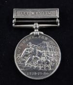 An Afghanistan medal 1878-80, with Ali Musjid clasp, to 12 BDE/659 Private J. Garner, 81st Foot