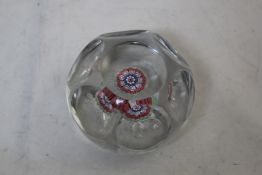 A St Louis facetted millefleur mushroom paperweight, 19th century, star-cut base, 3.5in.