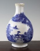 A rare Chinese blue and white landscape vase, Yuhuchunping, Qianlong seal mark and of the period (