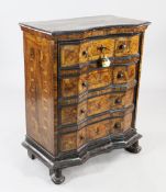 A late 17th / early 18th century North Italian inlaid olive wood chest, now converted with a single