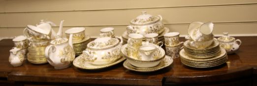 A Royal Crown Derby brocade pattern eighty two piece tea, coffee and dinner service, pattern no.