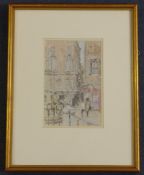 Diana Maxwell Armfield R.A. (1920-)pastel,Street scene, Venice,monogrammed,7.25 x 4.75in.