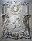 19th century French Schooloil on canvas,Tromp L`Oeil, study of a plasterwork niche with cherubs and