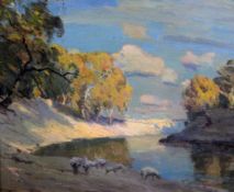 Edward Cairns Officer (Australian, 1871-1921)oil on board,The Murray River,signed,14 x 17in.