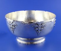 An early 20th century American Arts & Crafts sterling silver fruit bowl by Shreve & Co, San