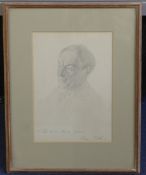 Sir Robin Craig Guthrie (1902-1971)pencil,Portrait of Walter de la Mare,signed and dated 1942,12 x