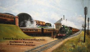 Fred Stafford (fl.1890-1910)oil on canvas`London & South Western Railway Express Trains at