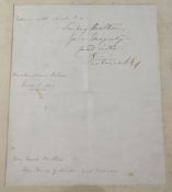 Queen Victoria (1899-1901). A hand written letter to the King of Sweden, signed and dated