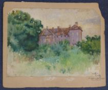 Charles Gogin (1844-1931)watercolour,Le Chateau de la Mesenger,initialled and dated 1895,13 x
