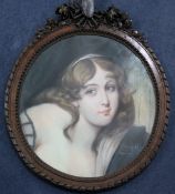 V. Petvofskipastel,A young beauty,signed and dated Paris 1901,tondo, 19.5in.