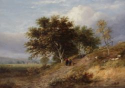 Samuel David Colkett (1806-1863)oil on wooden panel,Figures in a landscape,9.5 x 13in.
