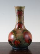 A Moorcroft flambe Leaves in the Wind bottle vase, c.1935, impressed mark W Moorcroft Potter to HM