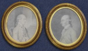 Circle of George Dance (1741-1825)pair of pencil drawings,Portraits of gentlemen en grisaille,